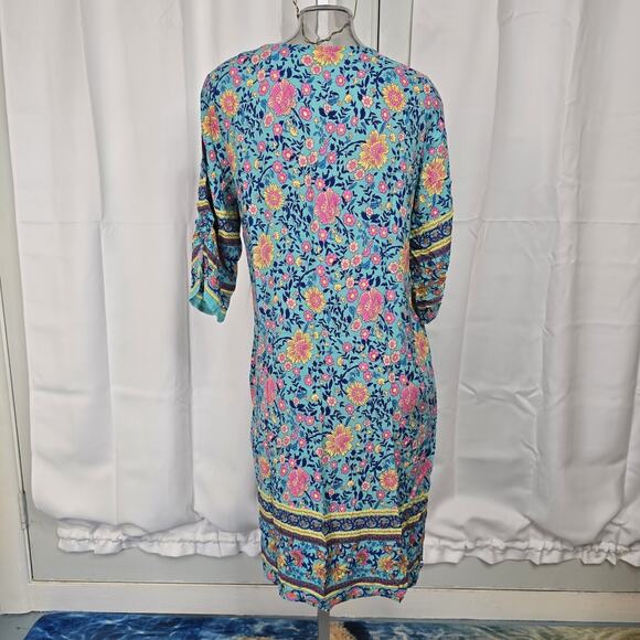 Halife Women's Loose Fit Bohemian Tunic Dress Size L NWOT - Picture 3 of 6